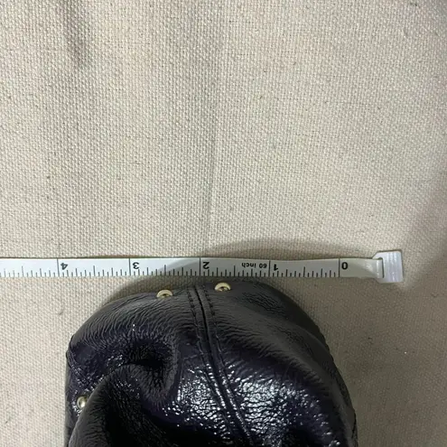 Elliott Lucca Glossy Eggplant Purple Leather Textured Quilted Satchel Purse