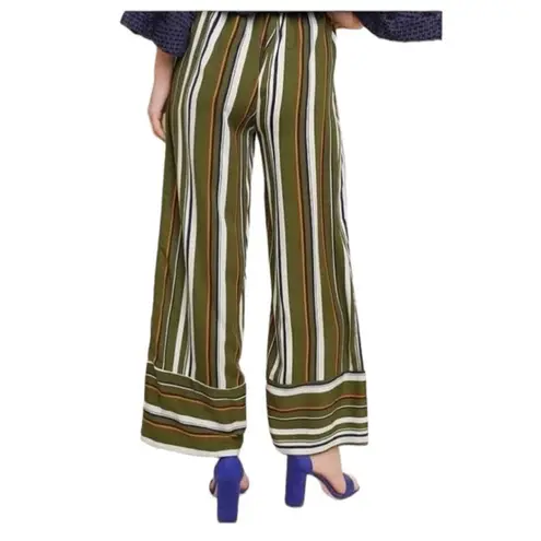 Umgee Womens  Wide Leg Striped Pallazo Cropped Drawstring Pull-On Pants - Sz S - Image 3