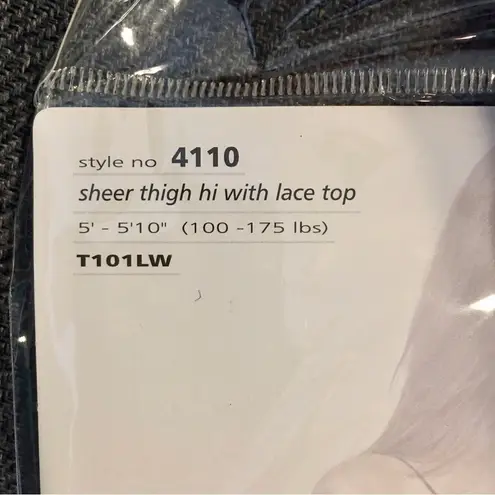 Thigh High Stockings with Lace Top, Sheer Black