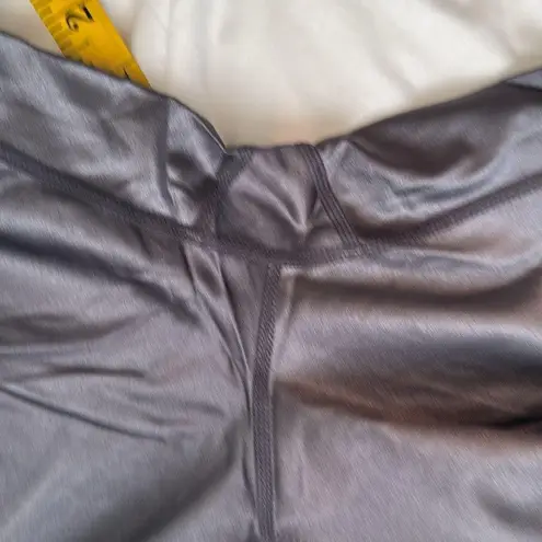 DYI Dark Silver Metallic High-Waisted Leggings, Size S