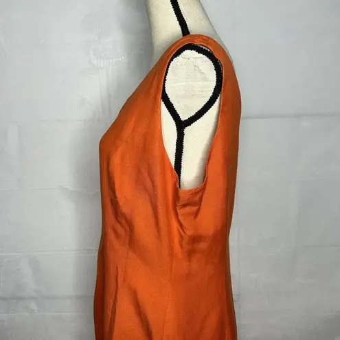 Rafaella Sleeveless Linen Blend Dress Sz 14 Orange Knee-Length Lined