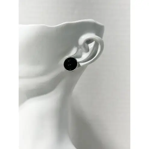 Animal Sequin Embellished Leather Dangle & Crystal Round Earrings Black 2 Pairs