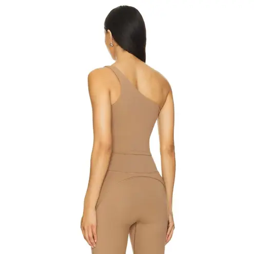 Nubyen Paris One Shoulder Longline Bra Top in Fawn Large New as