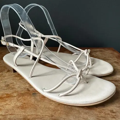 Anthropologie  Daydream Leather Strappy Sandals Blush Cream Size 8