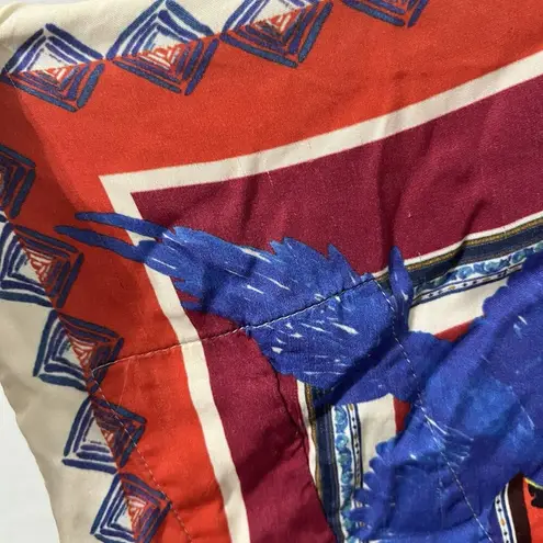 Farm Rio Macaw Scarf Kimono Duster floral stripe red blue shawl Size Large