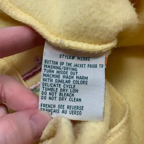 Northern Reflections Vintage Fleece Jacket Womens Large Yellow Birdhouse Embroid