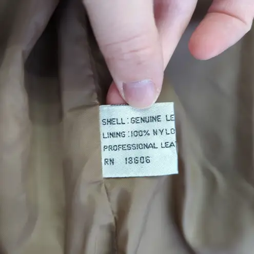 Schott Sportswear Genuine Leather Bomber Jacket Womens Size 40 Brown