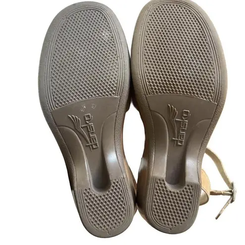 Dansko Y2K‎ 2000'S VTG. FLORAL LEATHER  CHUNKY SANDALS HEELS SZ. 7/37.