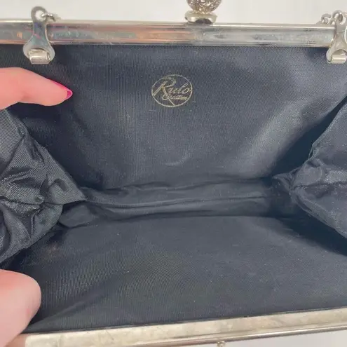 Vintage Rulo Creations Women's Shimmer Clutch Handbag Evening Bag Silver Small