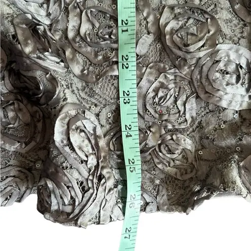 Scarlett Women's Floral Lace Sheath Dress Size 16 Silver Sleeveless V-Ne…