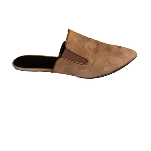 Jenni Kayne HANDCRAFTED COGNAC BROWN SUEDE LEATHER SLIDE MULE SLIDES (36)