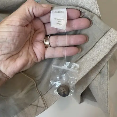 Garnet Hill 100% Linen Blazer size 18 Beige Tan Casual Relaxed Fit Jacket Career