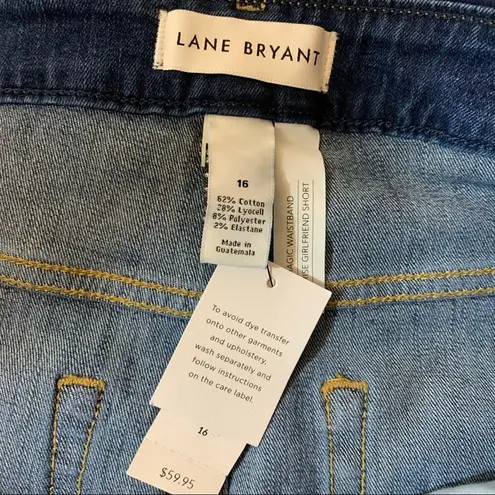 Lane Bryant New NWT  Girlfriend Shorts jean denim tie waist Size 16