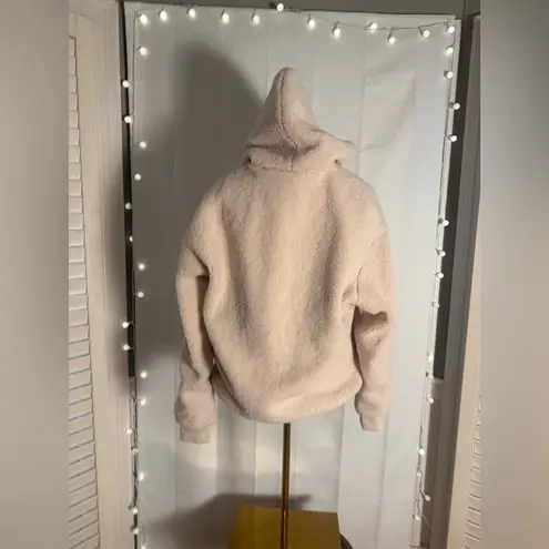 T Factor Sherpa Fleece Hoodie W★ Beige Teddy Pullover Cozy Soft Hoodie Small