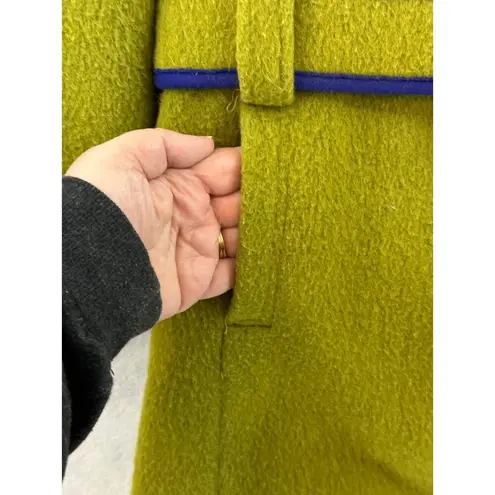 Loden Coat Original Imported Size 6 Coat Belted Button Up West Germany Green Vtg