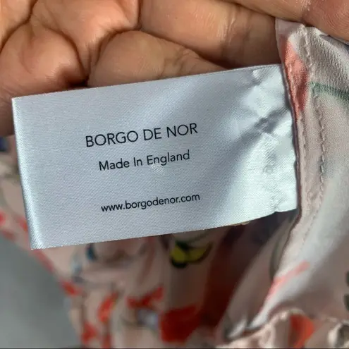 Borgo De Nor Luna Asymmetric Printed crepe de chine midi dress Size XS