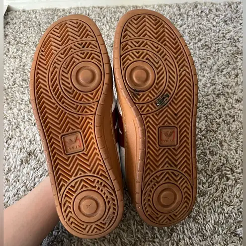 VEJA V-12 Leather Open White With Red Sneakers Women’s Size 10