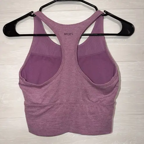 Stori Activewear Racerback Sports Bra Purple Seamless Stretch Workout Top