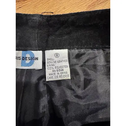 Vintage Paul Harris Design Suede Leather Pants Size 8 Black