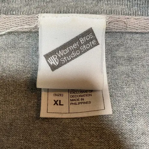 Vintage 90s Tweety Bird Varsity Shirt Crew Neck Long Sleeve Tee Cotton Grey XL Gray