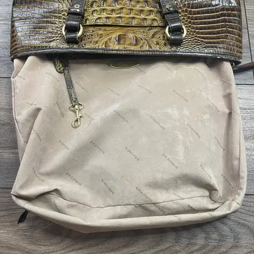 Brahmin Gold Medium Asher Tote Croc-Embossed Leather 16" W X 10.25" H X 5" D FLA