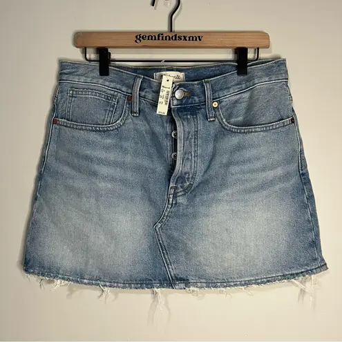 Madewell NWT  Rigid Denim Relaxed Mini Skirt in Northdale Wash size 29”