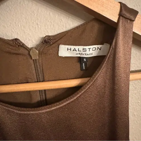 Halston Heritage
Draped-Front Twist-Detail Satin Midi Dress