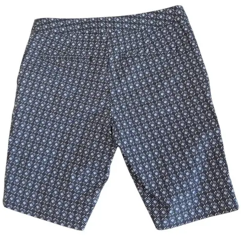 Mario Serrani Italy Blue Print Golf Shorts Women's Size 2 Stretch 8.5" inseam