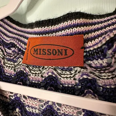 Missoni vintage multi-coloured knitted poncho made in italy one size fits most