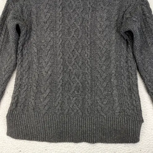Lauren Jeans Co Ralph Lauren Gray Cable Knit Cotton Blend Turtleneck Sweater L Size L