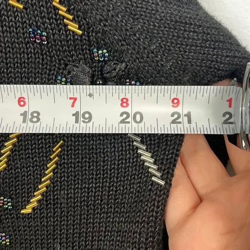 Norton Mcnaughton Vintage beaded floral mock-neck sweater size medium