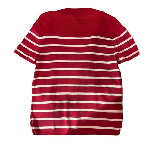 Talbots ‎ Mockneck Button Shoulder Striped Sweater Size Large - Image 6