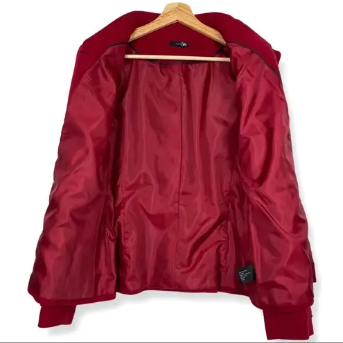 East 5th Red Blazer Jacket Classic Career Minimalist Holiday Wool Blend Large