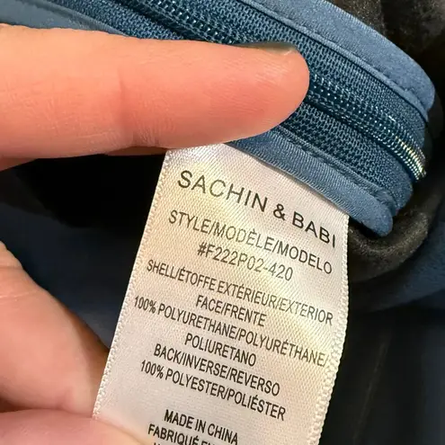 Sachin + Babi Women’s 4 Blue Megan Faux Leather Skinny Leg Pants Biker Retro