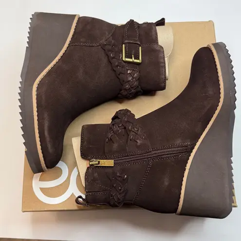 Earth Women's Chace Buckle Strap Wedge Booties