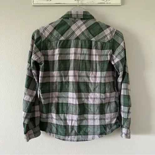 Carhartt  Green Purple Flannel Plaid Button Down Shirt