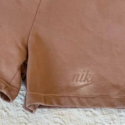 Nike  Classics washed high waisted shorts in dark sand