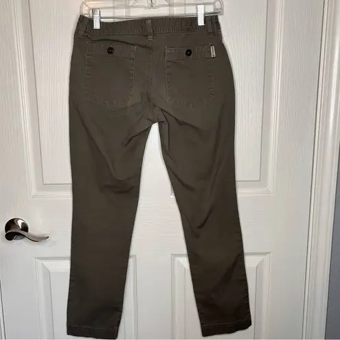 Merrell Dark Khaki Pants Sz 4 Tapered Leg Zipper Pockets