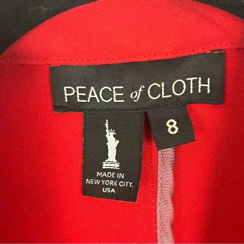 PEACE OF CLOTH Red Long Sleeves Single Button Suit Jacket Blazer, Size 8