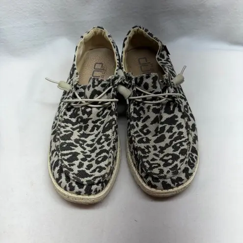 Hey Dude Wendy Woven Cheetah Grey Loafer Shoes Women's US Size 11 EU 42