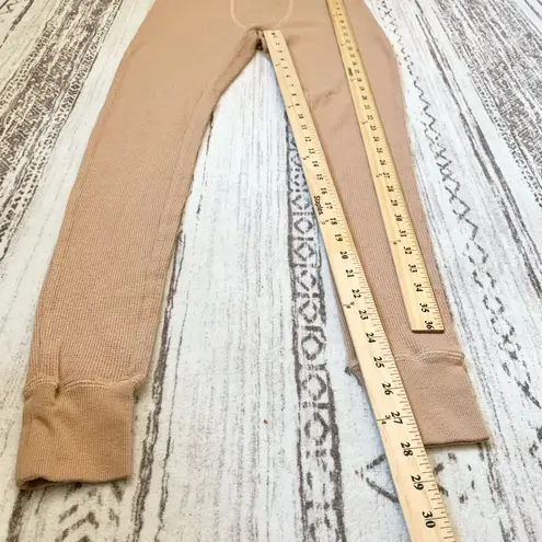 SKIMS Beige Tan Waffle Knit Thermal Leggings Medium