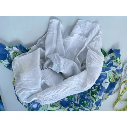 Alex Marie D1 Floral Print Fit & Flare Dress Sleeveless White Belt Size 10