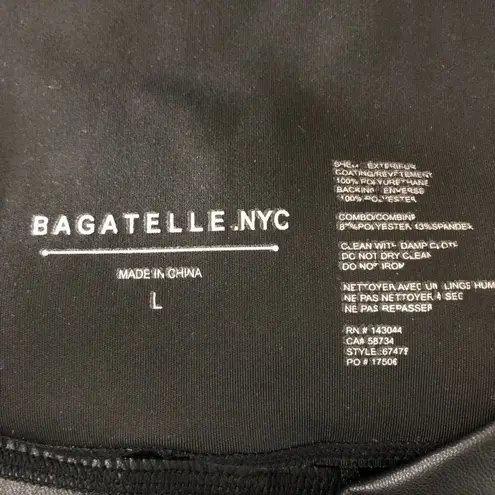 Bagatelle NYC Womens Leggings Faux Leather Ribbed Pull On Stretch Black L
