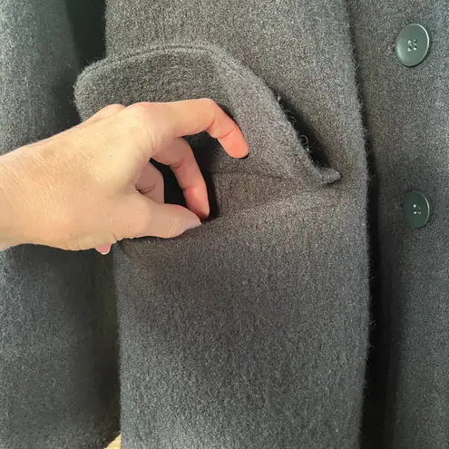 Sandro Women's 100% Boiled Wool Dark Green Grey Coat Size PL