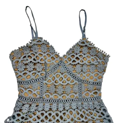 Beauty & Lace Light Blue Crochet Mini Dress