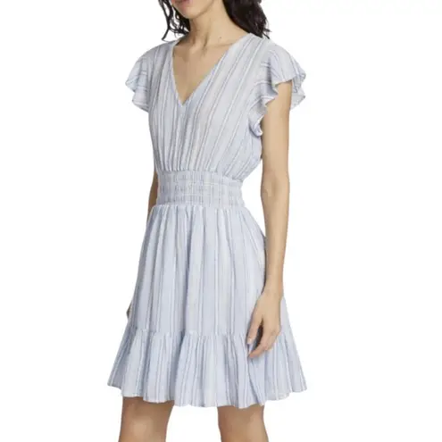 Rails  Tara Napoli Stripe Linen Blend Mini Dress Size L Blue/White - Image 4