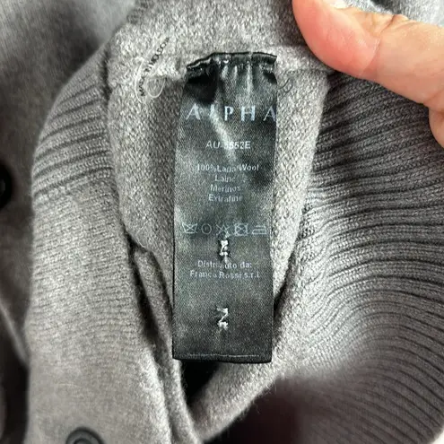 ALPHA MASSIMO REBECCHI 100% Lambs Wool Cardigan Sweater Size: 50