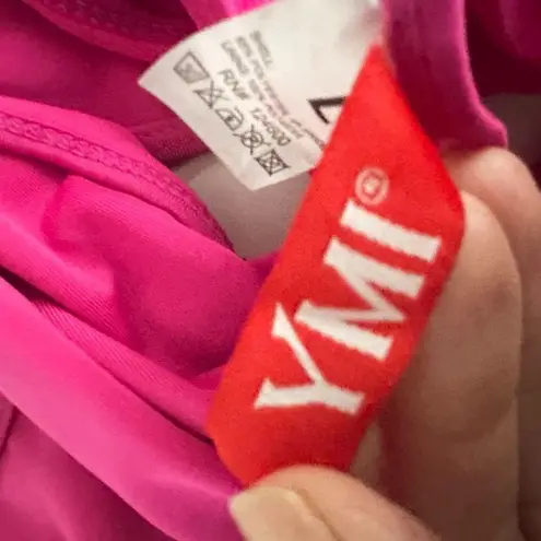 Ymi Pink One Piece Swimsuit Womens L Ruffle Backless Tie Halter Sexy Swim Beach