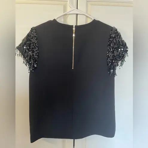 Kate Spade  Black Sequin Top Blouse Size 2