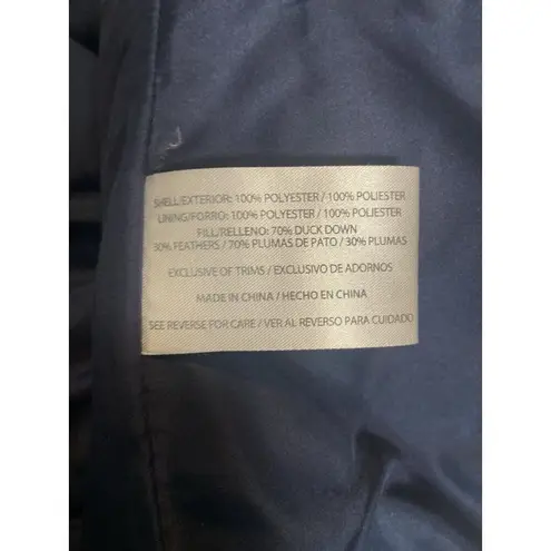 Woolrich Puffer Vest Women’s L Blue Quilted Duck Down Full Zip Winter Pockets